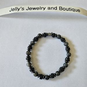Jelly's Jewelry and Boutique Handcrafted, NWT, Black/Dark Silver/Gray Bracelet